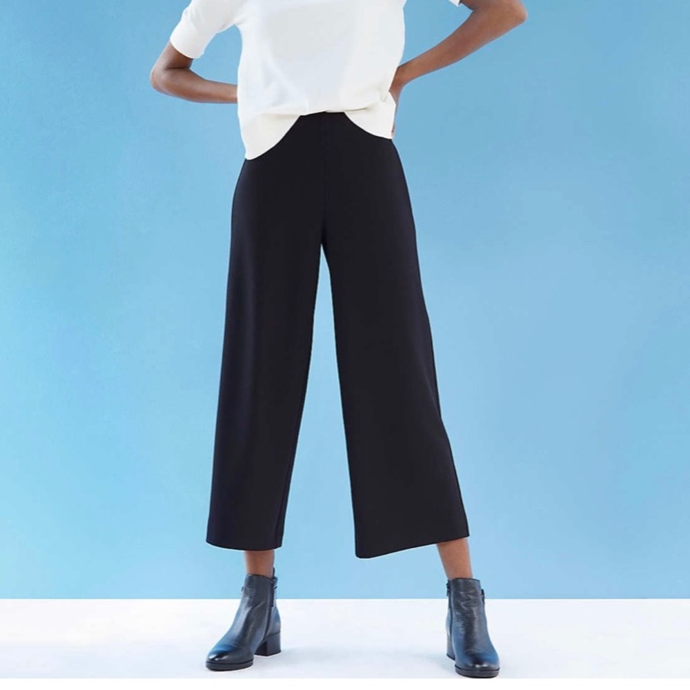 Loft Pull On Wide Leg Pants in Black Size Small